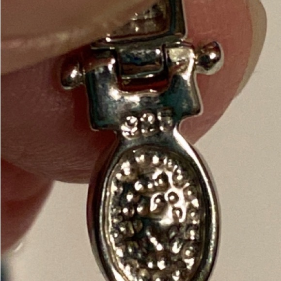 Silver tone bracelet marked 925 has names engraved on it & color stones 7.5” - Picture 4 of 5